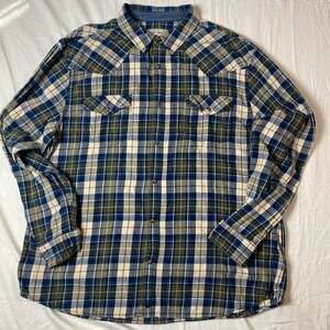 Cody James Authentic Western Apparel Plaid Pearl Snap Flannel 2XL (1370)